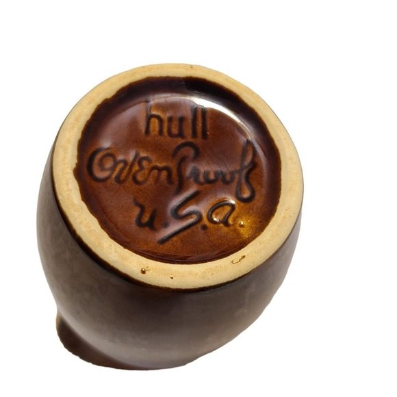 Hull Pottery Creamer Pitcher Brown Drip Glaze Oven Proof USA - Picture 6 of 7